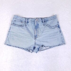 Madewell Denim Shorts Raw Hem Light Wash Size 36 Blue Cutoff Summer Casual